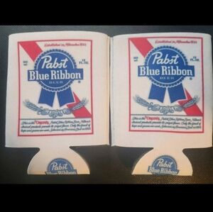 2 New PBR Pabst Blue Ribbon 12oz Can Beer Koozies